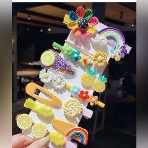 Bundle Hair Clips, Candy Color, Fruit Styles pack of 5 for $30
